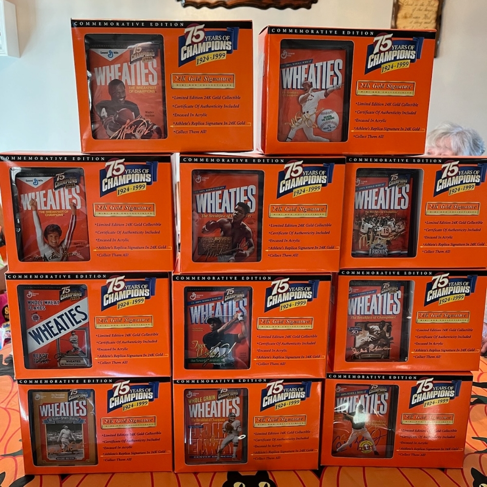 Complete Set Wheaties Mini Boxes 75 Years of Champions 1924-1999